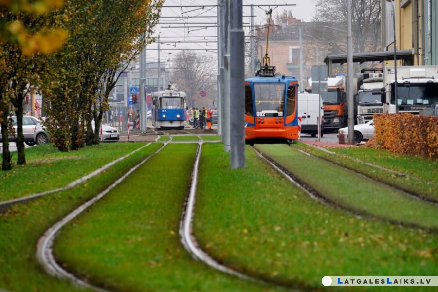 Daugavpils centrā pabeigta tramvaja sliežu ceļu rekonstrukcija