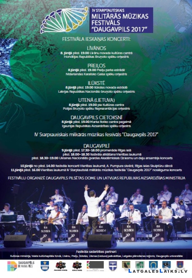 Notiks IV Starptautiskais militārās mūzikas festivāls “Daugavpils 2017”