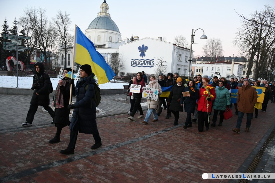 Kara trešajā gadadienā Daugavpilī norisinājās vērienīgi pasākumi Ukrainas atbalstam