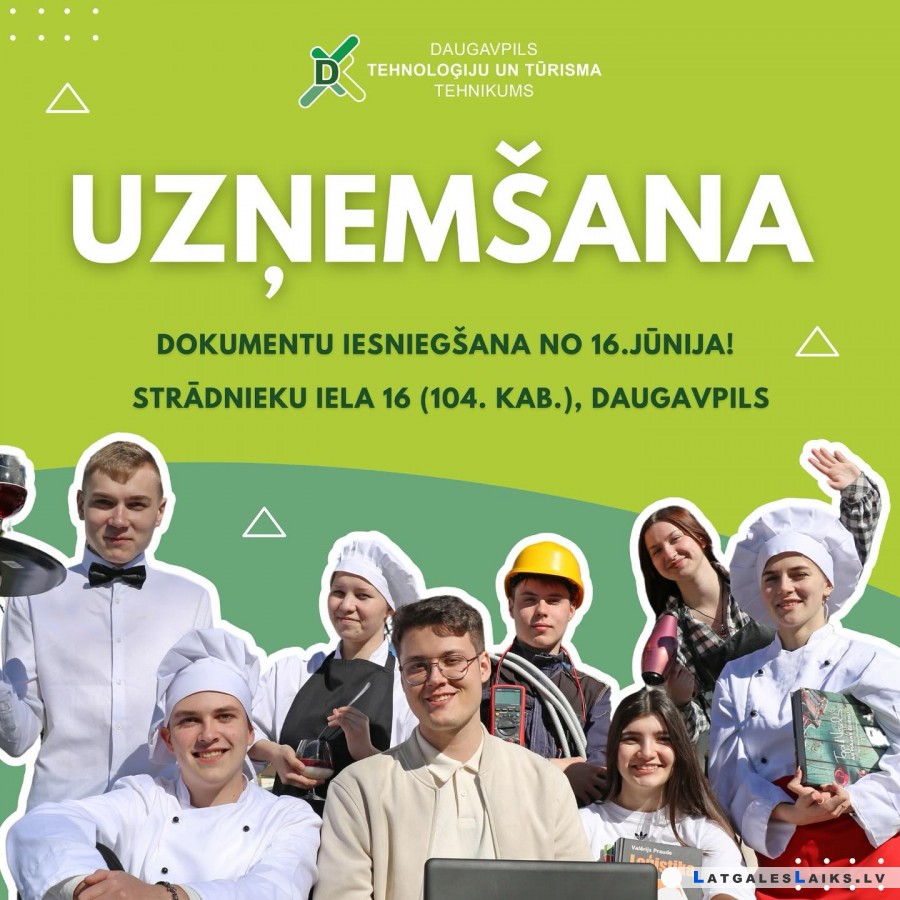 Daugavpils Tehnoloģiju un tūrisma tehnikumā sākas dokumentu pieņemšana