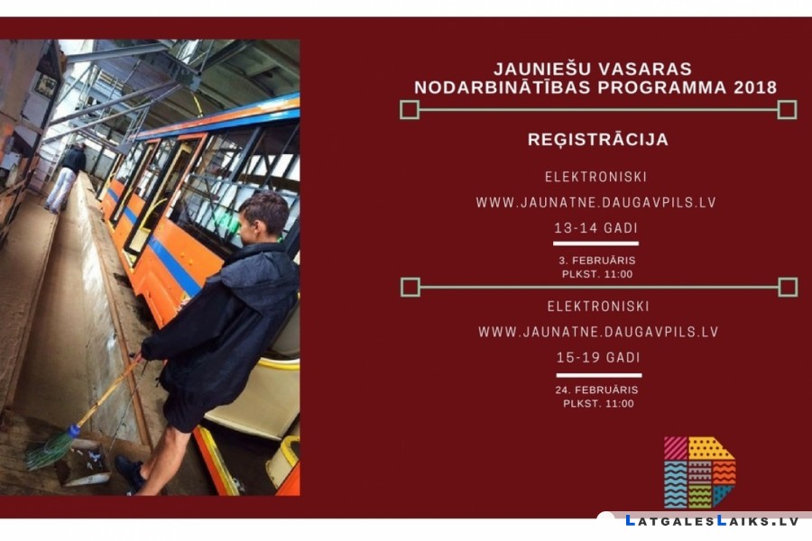 Reģistrācija uz vasaras darbu jauniešiem