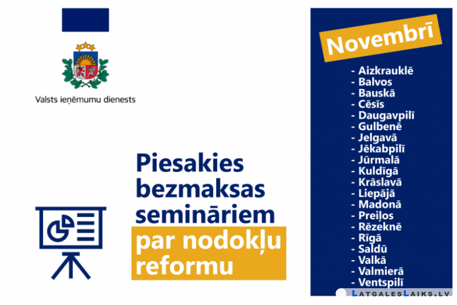 VID aicina uz semināriem par nodokļu reformu
