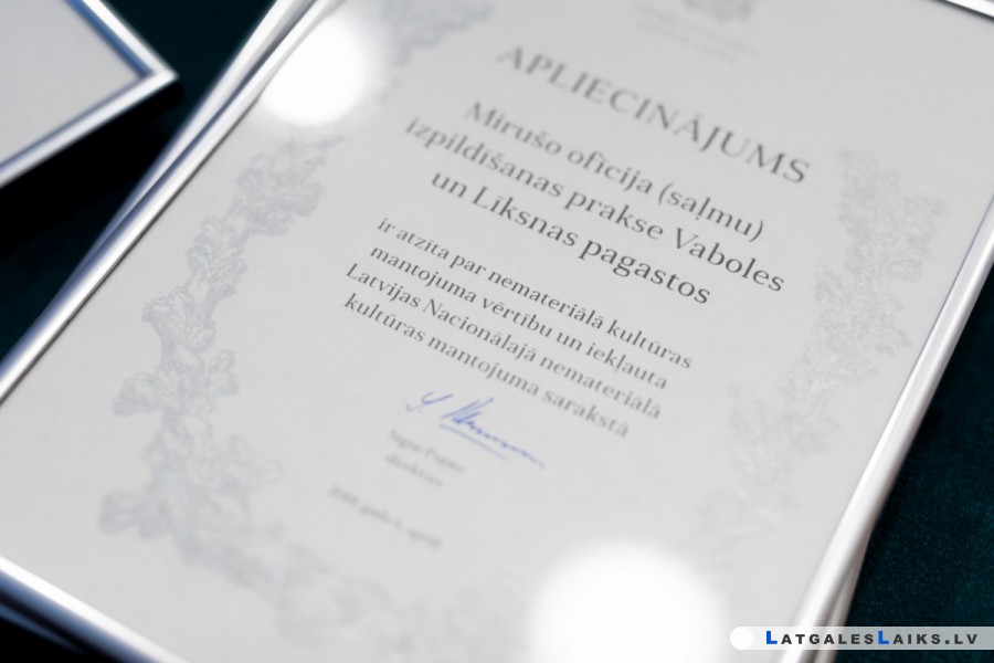 Mirušo ofīcijas atzītas par nemateriālo kultūras mantojumu