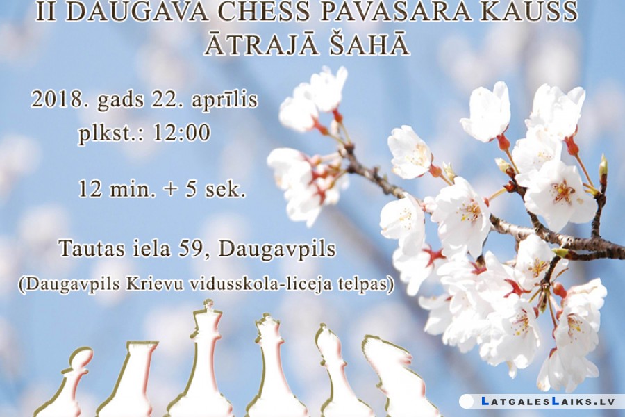 Daugava Chess Pavasara kauss ātrajā šahā