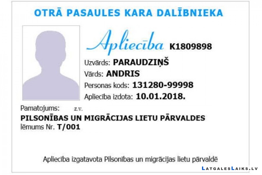 No 1. augusta varēs saņemt Otrā pasaules kara dalībnieku apliecības