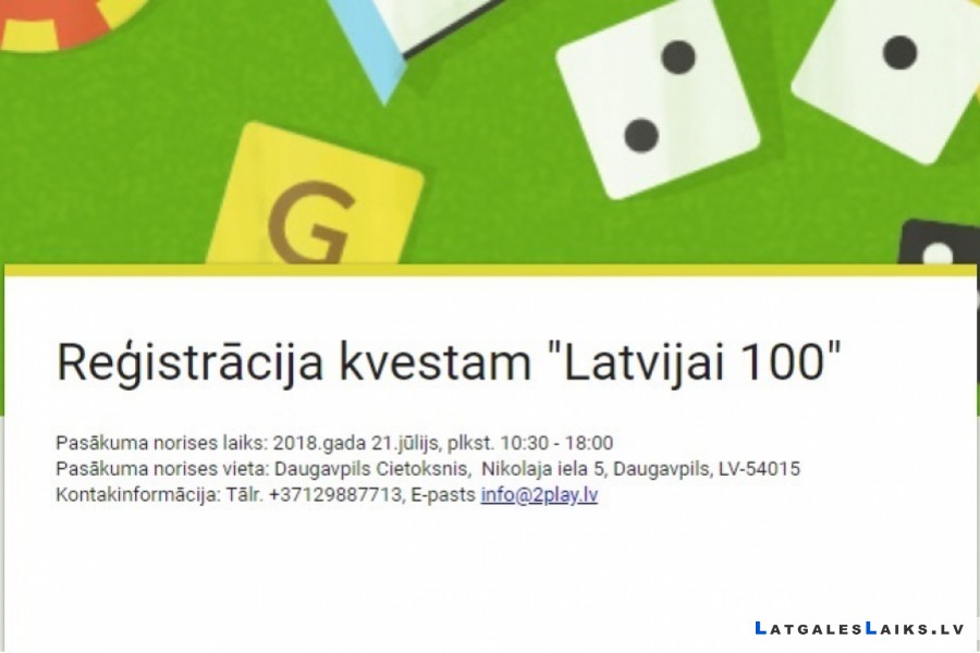 Ģimenes aicinātas reģistrēties kvestam “Latvijai 100”