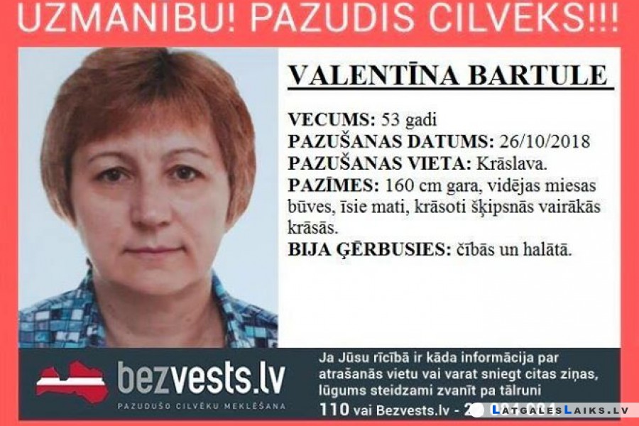 Krāslavā pazuda sieviete