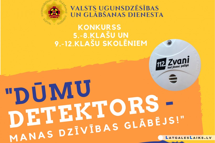 VUGD aicina skolēnus piedalīties konkursā “Dūmu detektors – manas dzīvības glābējs!”