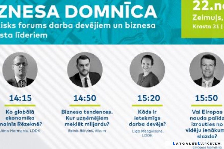 Rēzeknē notiks domnīca “Biznesa tendences 2020” uzņēmējiem un biznesa atbalsta līderiem