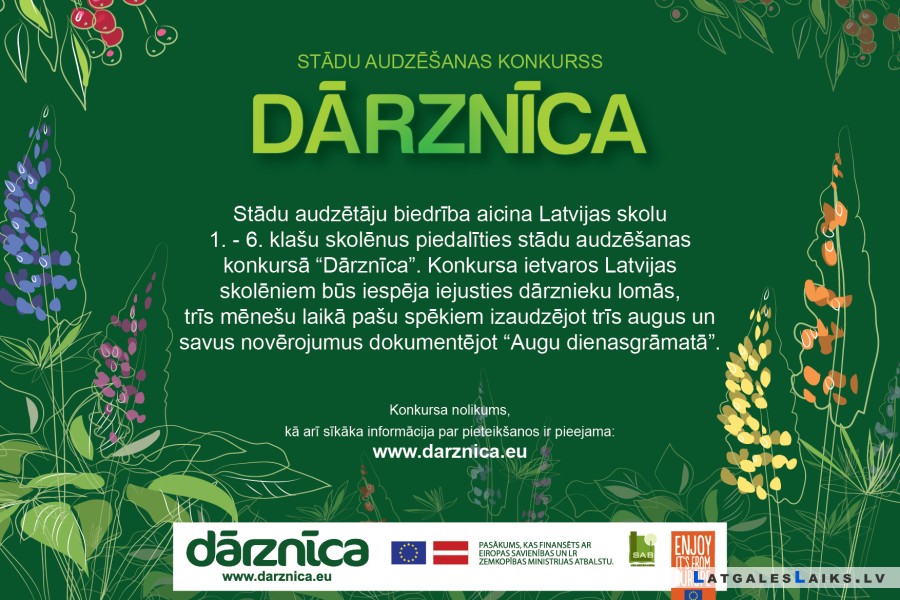 Aicinām skolēnus piedalīties stādu audzēšanas konkursā „Dārznīca”
